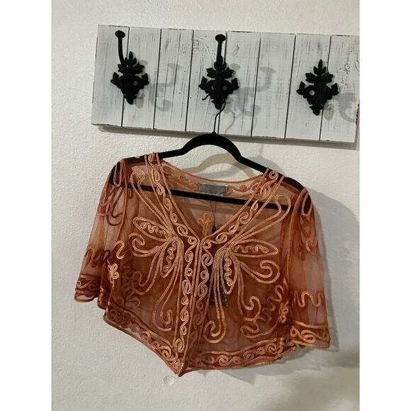NWT Pretty Angels Boho butterfly top sheer dressy fairycore festival pretty sz S - Picture 2 of 12